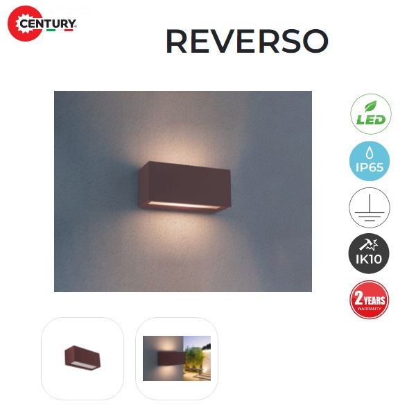 Applique LED Reverso Corten E27 IP65